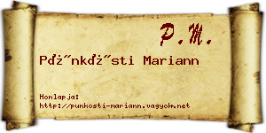 Pünkösti Mariann névjegykártya